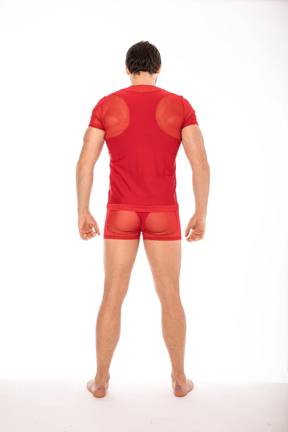 T-Shirt Rouge Résille Dentelle Lookme