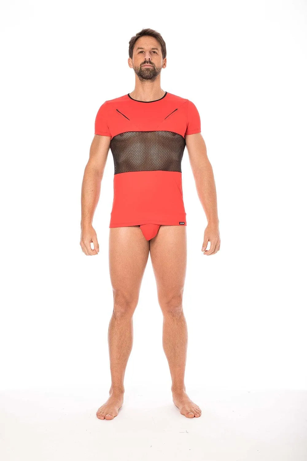 T-Shirt Rouge Sexy Design Urban Pour Look Branché