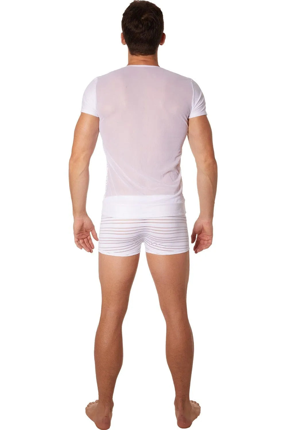 T-Shirt Sexy Blanc Transparent Moderne Pour Femmes