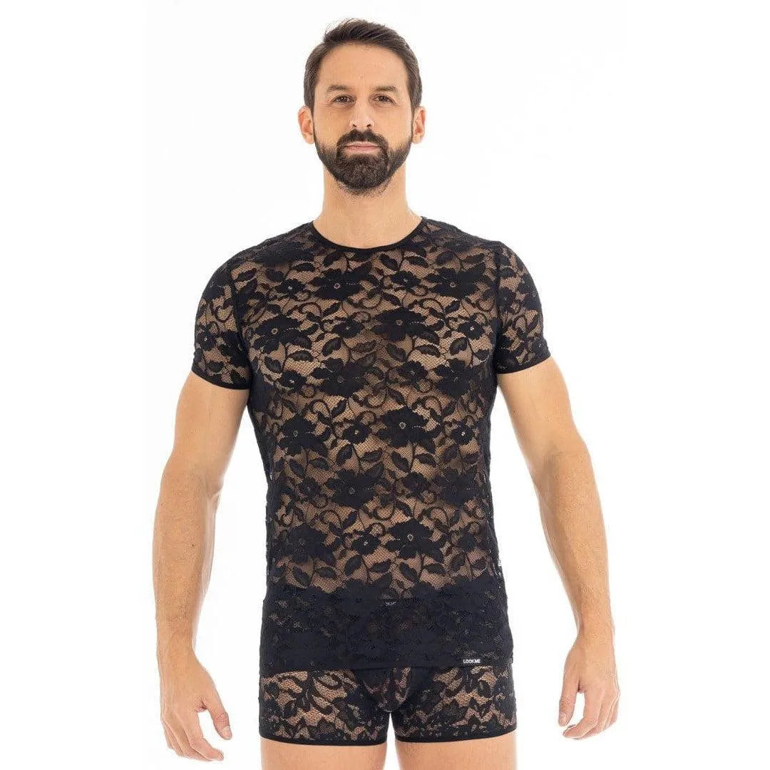 Tee-Shirt En Dentelle Noir Élégant