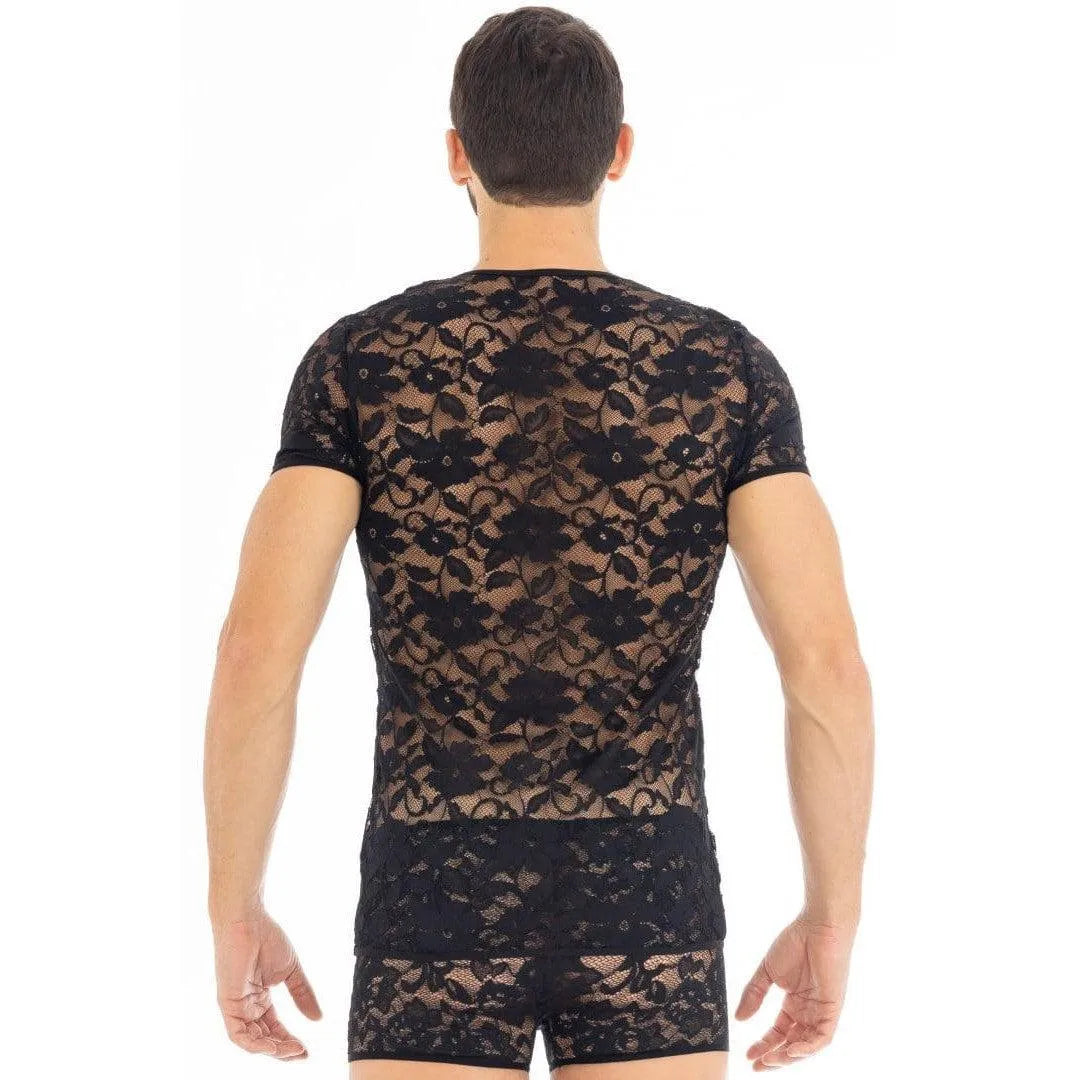 Tee-Shirt En Dentelle Noir Élégant