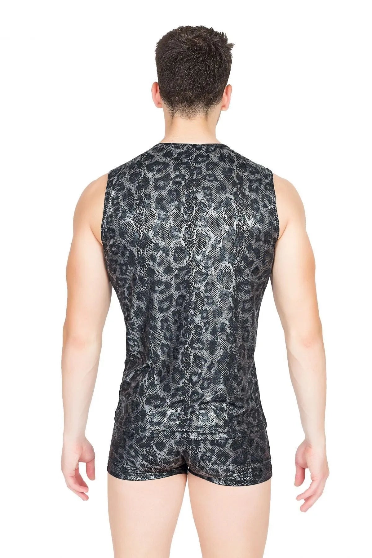 Tee-Shirt Léopard Noir Polyester Élasthanne