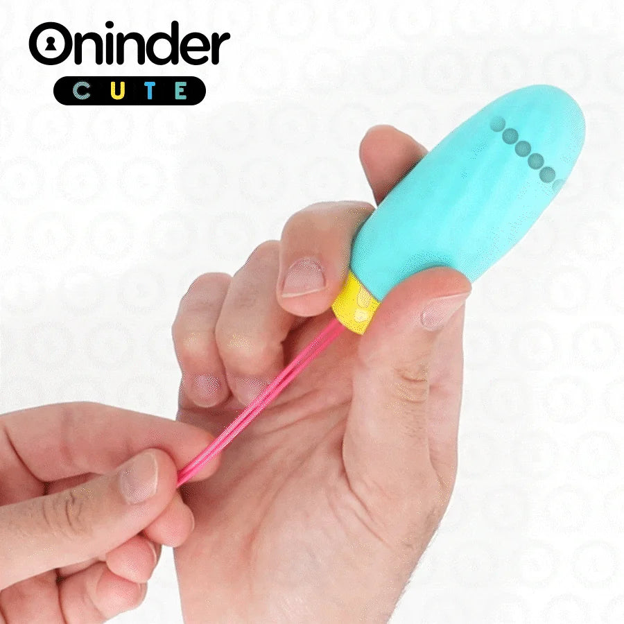 Oeuf vibrant silicone ONINDER CUTE 9 modes vibrations ondulatoires application étanche rechargeable