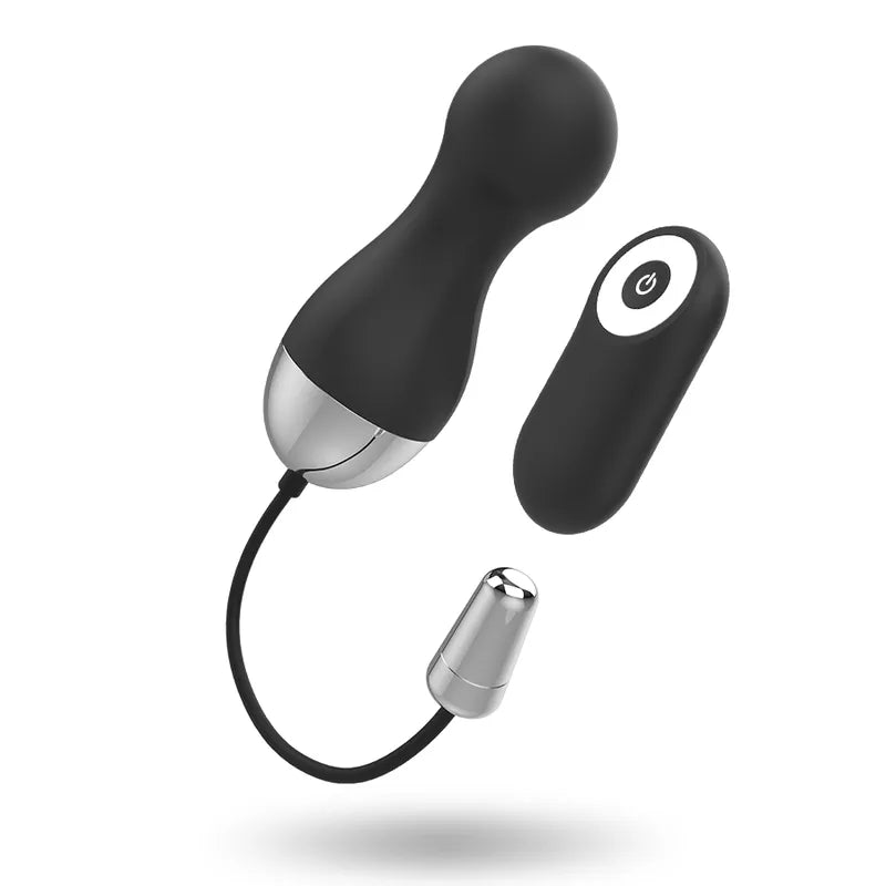 Œuf Vibrant Élégant Silicone Noir Télécommandé
