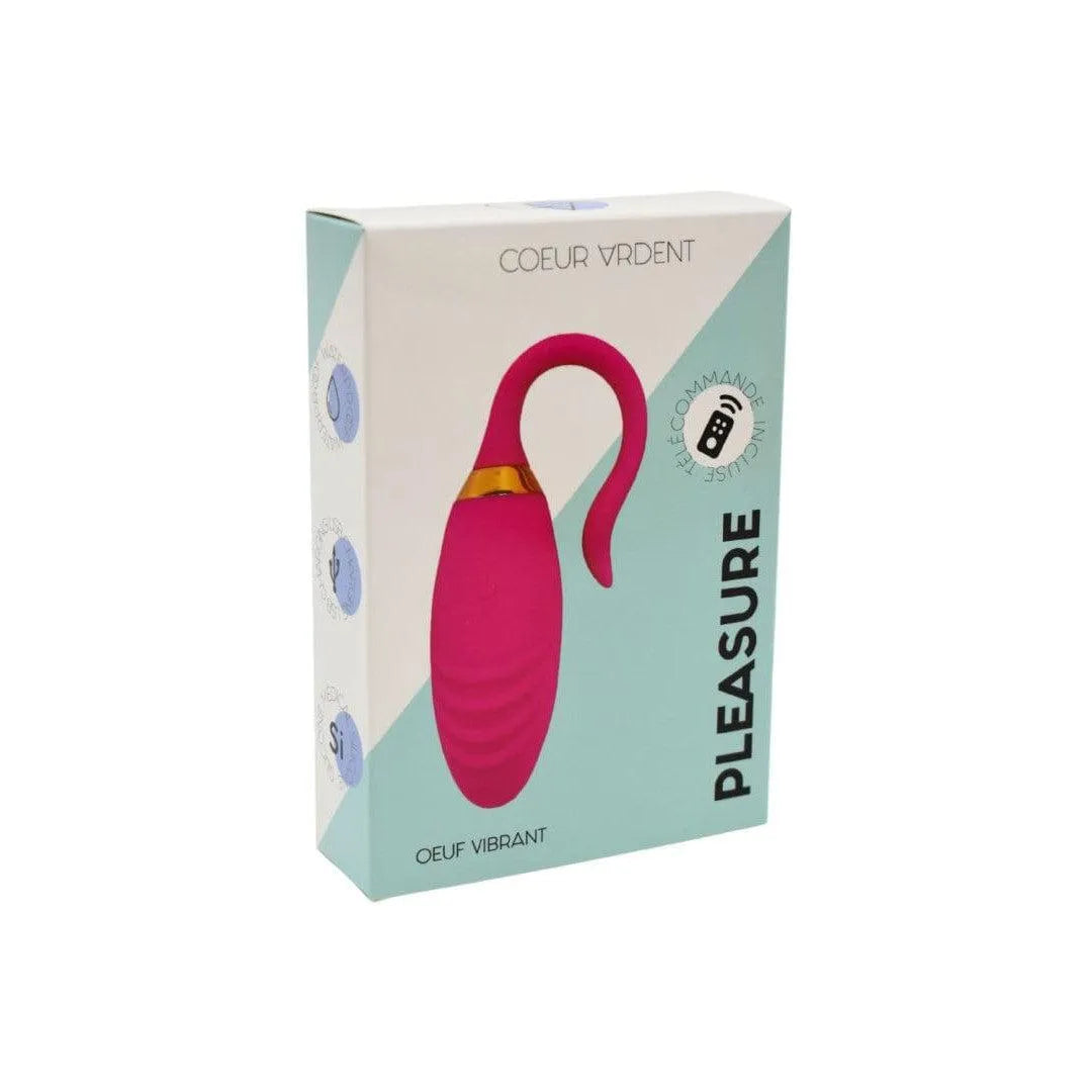 Œuf Vibrant Rainuré Rose Télécommandé Silicone