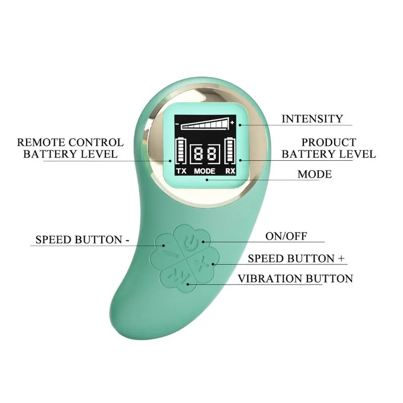 Œuf Vibrant Silicone Vert Télécommande