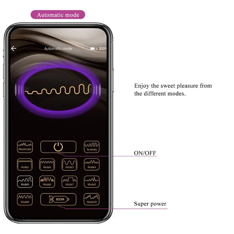 Œuf Vibrant Silicone Violet Contrôle App