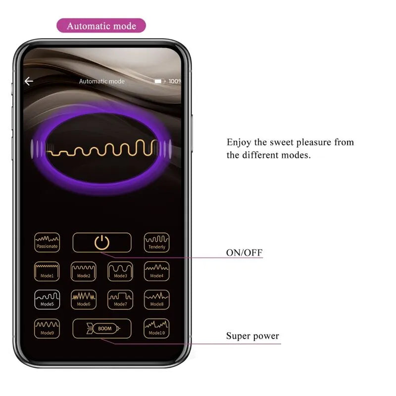 Œuf Vibrant Silicone Violet Contrôle Smartphone