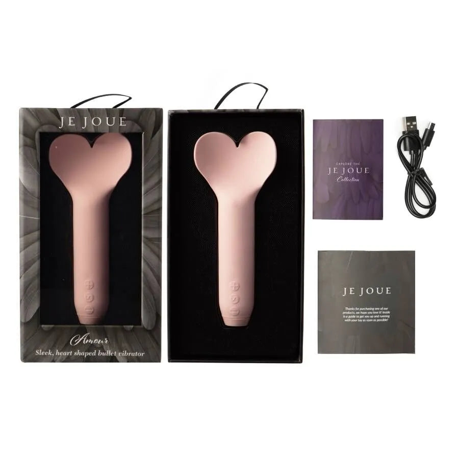Vibromasseur Bullet Silicone Cœur Étanche Rechargeable