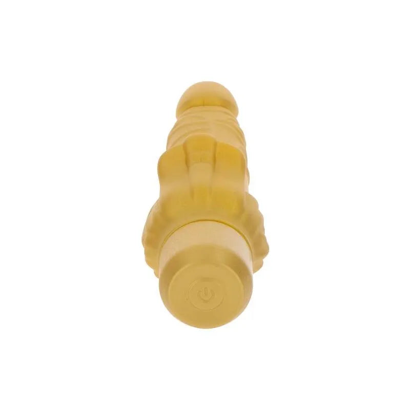Vibromasseur Doré Réaliste Avec Stimulateur Clitoridien