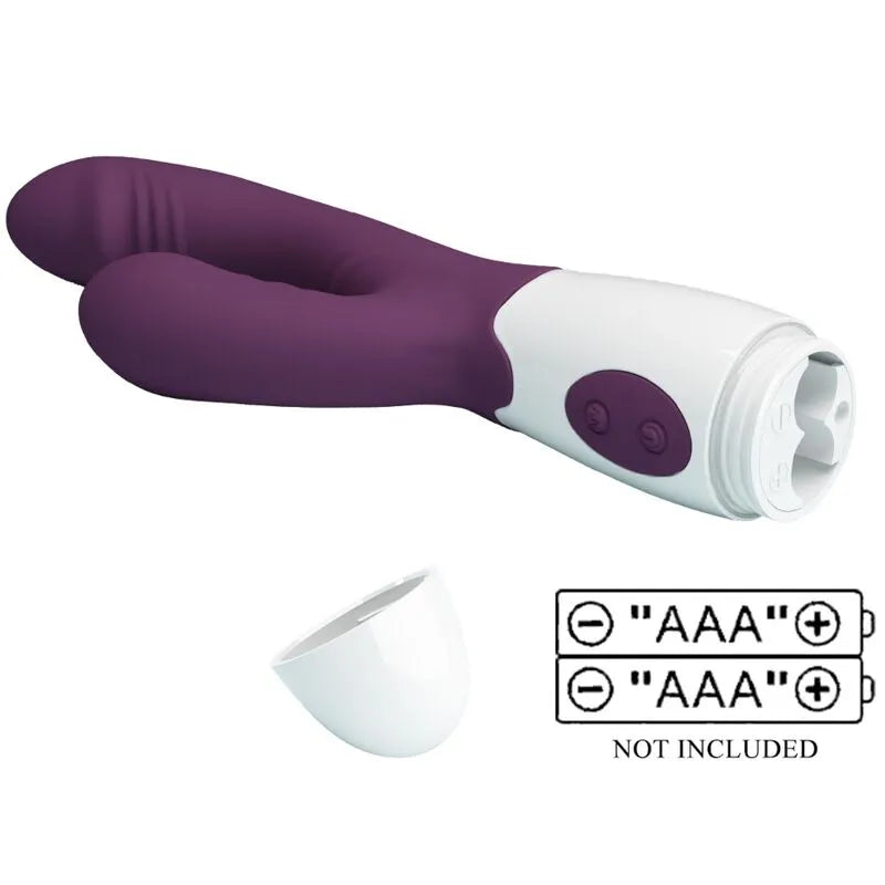 Vibromasseur Double Lapin Silicone Violet