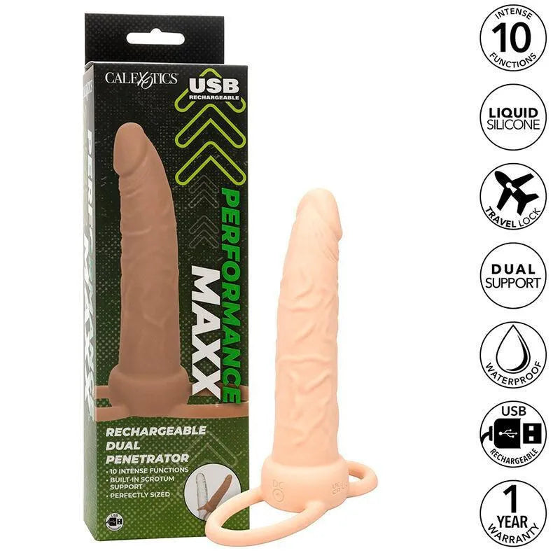 Vibromasseur Double Pénétration Rechargeable En Silicone