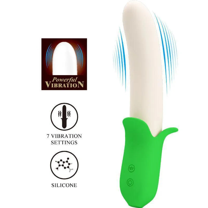 Vibromasseur En Silicone Vert Clair Rechargeable