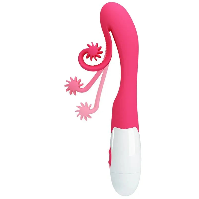 Vibromasseur Ergonomique Rose 30 Modes Silicone
