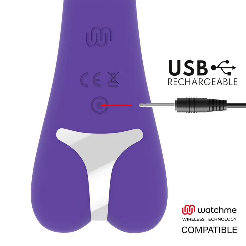 Vibromasseur Puissant Violet En Silicone Rechargeable