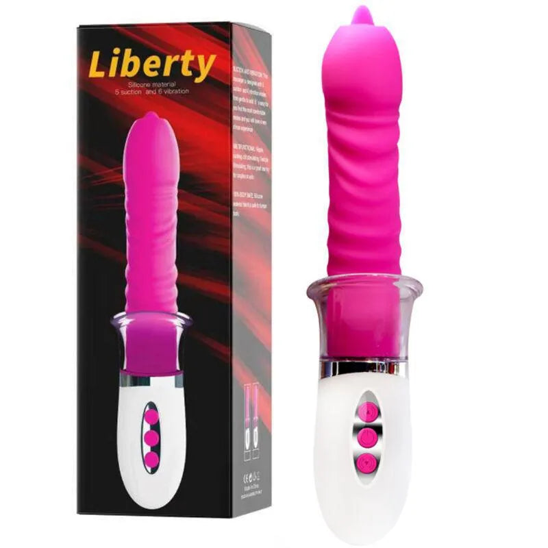 Vibromasseur Liberty Avec Succion Et Poussée Fuchsia