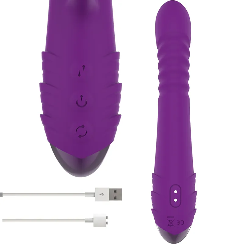 Vibromasseur Multifonction Violet Rechargeable Avec Stimulateur Clitoridien