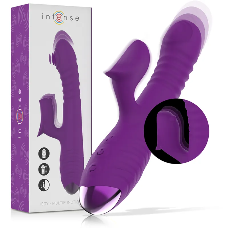 Vibromasseur Multifonction Violet Rechargeable Avec Stimulateur Clitoridien