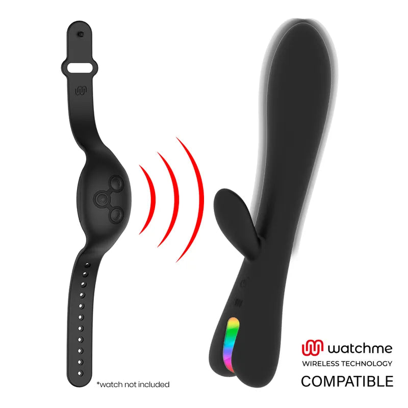 Vibromasseur Noir En Silicone Rechargeable Watchme