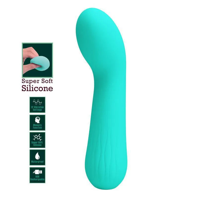 Vibromasseur Point G Silicone Vert Aqua