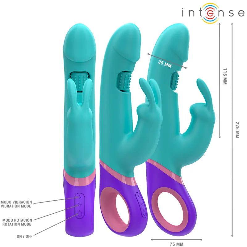 Vibromasseur Rabbit Bleu Stimulation Point G Rotatif
