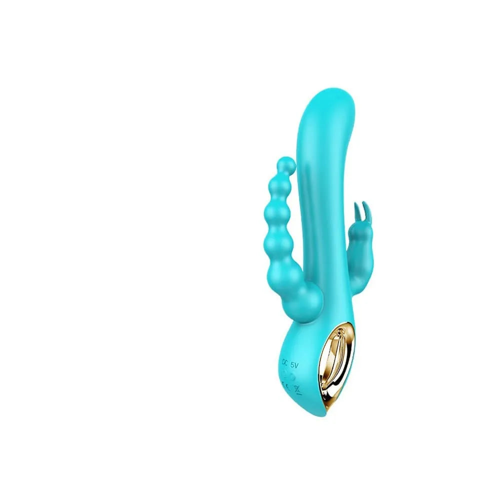 Vibromasseur Rabbit Bleu Triple Stimulation Silicone
