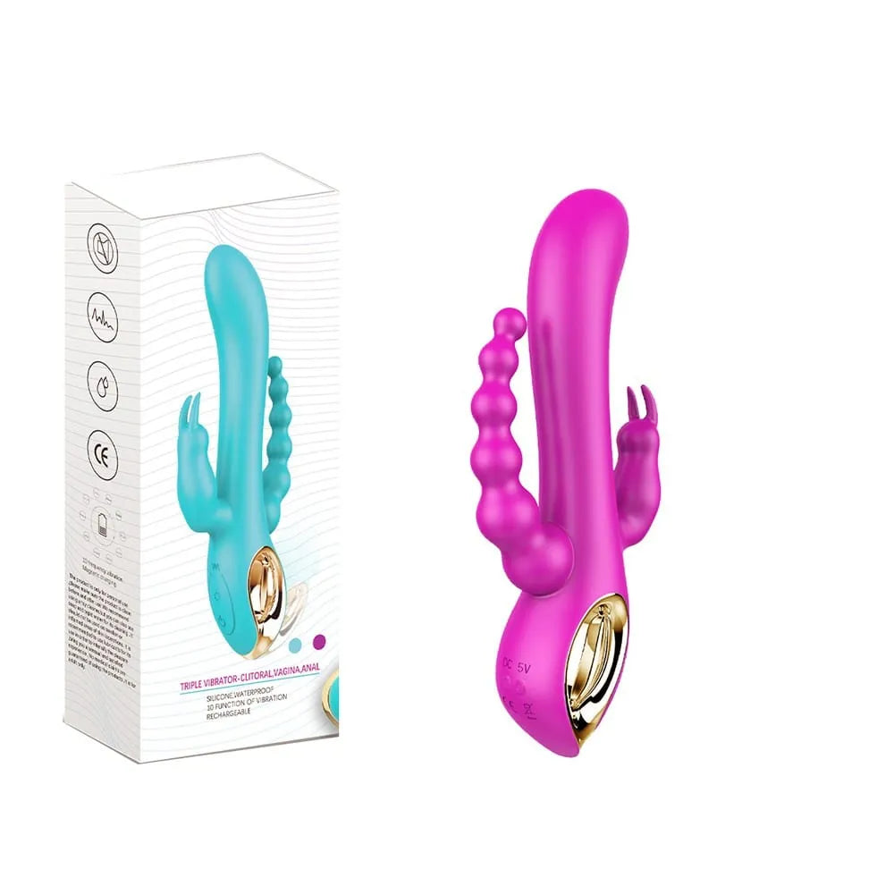 Vibromasseur Rabbit Rose Triple Stimulation
