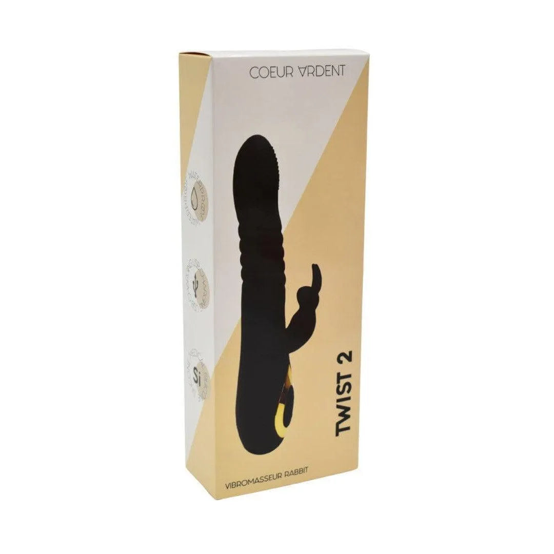 Vibromasseur Rabbit Silicone Noir 18 Modes Waterproof