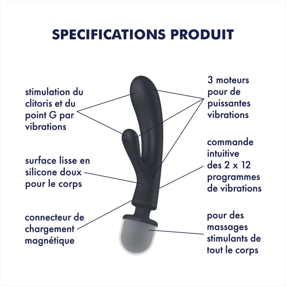 Vibromasseur Rabbit Silicone Étanche Double Stimulation
