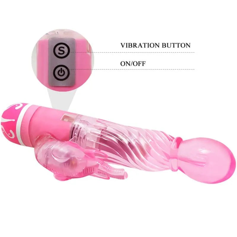 Vibromasseur Rose Avec Stimulateur Clitoris Lapin