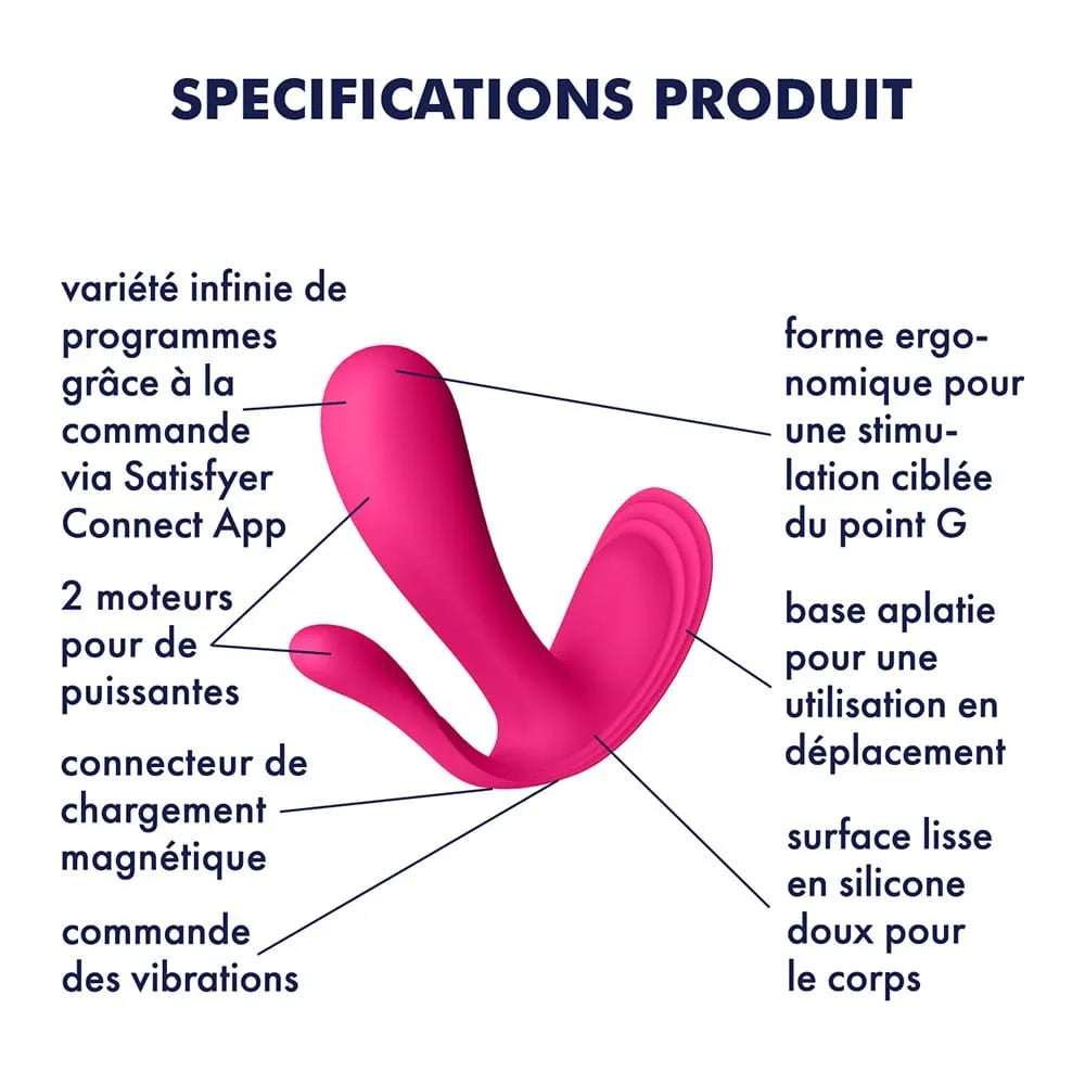 Vibromasseur Rose En Silicone 3 En 1 Avec Application