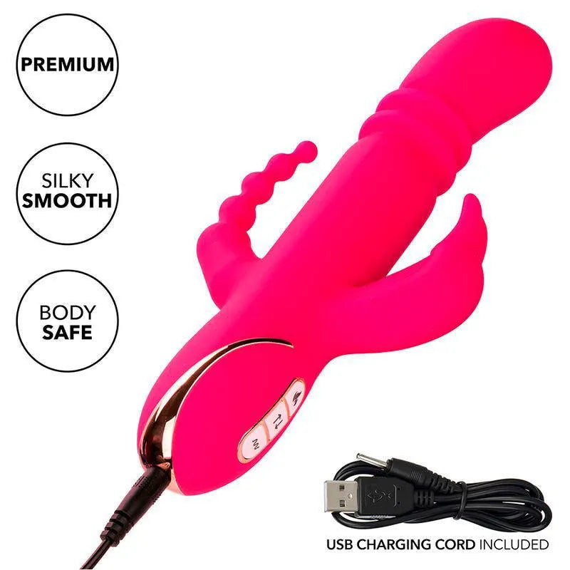 Vibromasseur Silicone Chauffant Triple Action