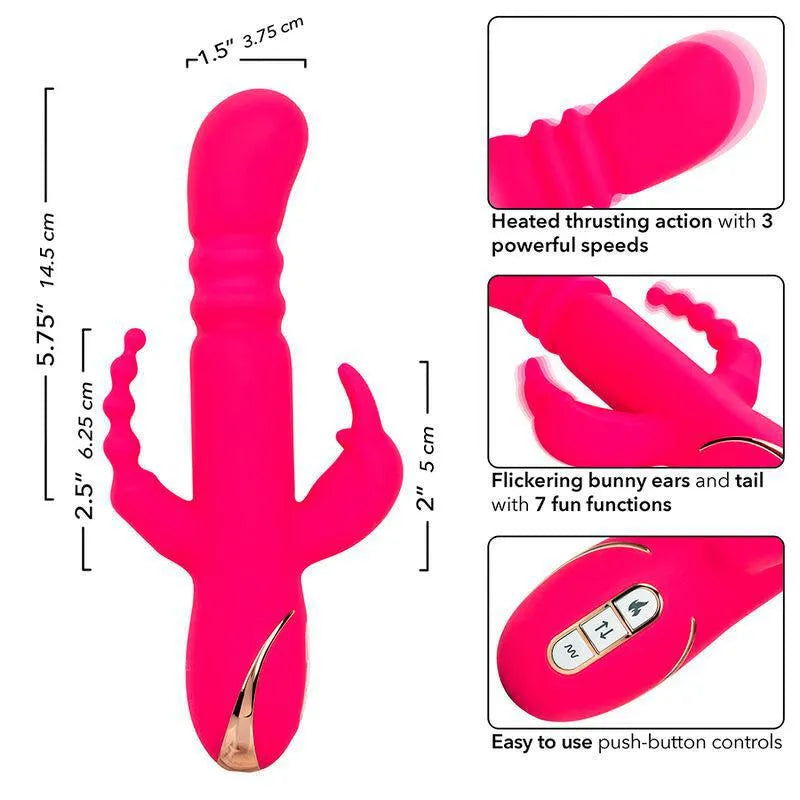 Vibromasseur Silicone Chauffant Triple Action