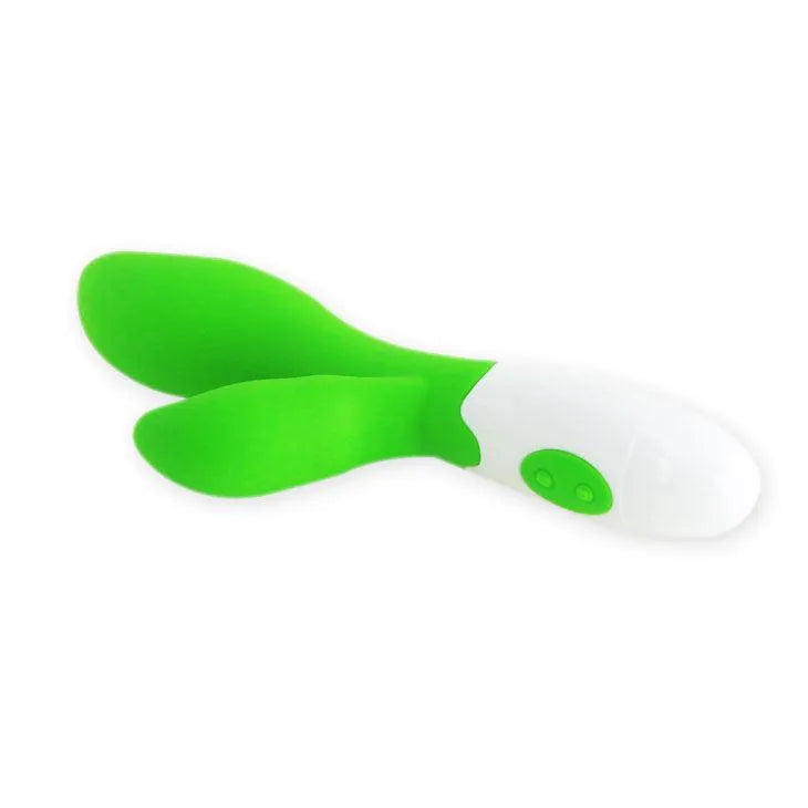 Vibromasseur Silicone Ergonomique Vert Stimulation Clitoridienne