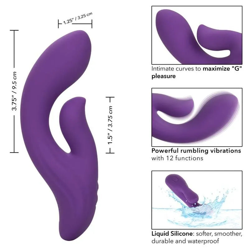 Vibromasseur Silicone Liquide Double Moteur Courbé
