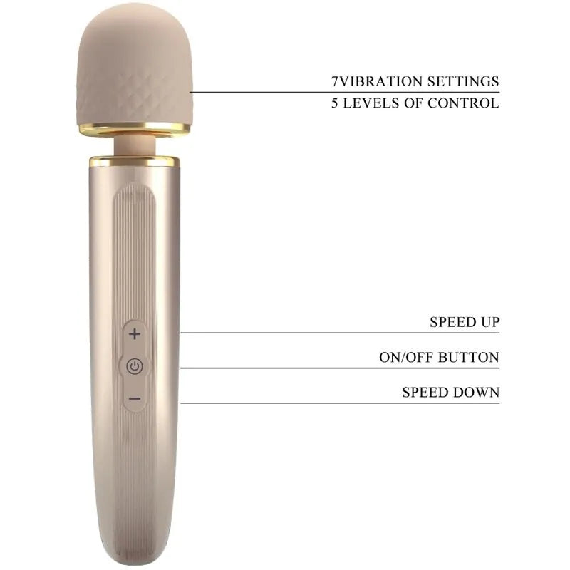 Vibromasseur Silicone Rechargeable Puissant Champagne
