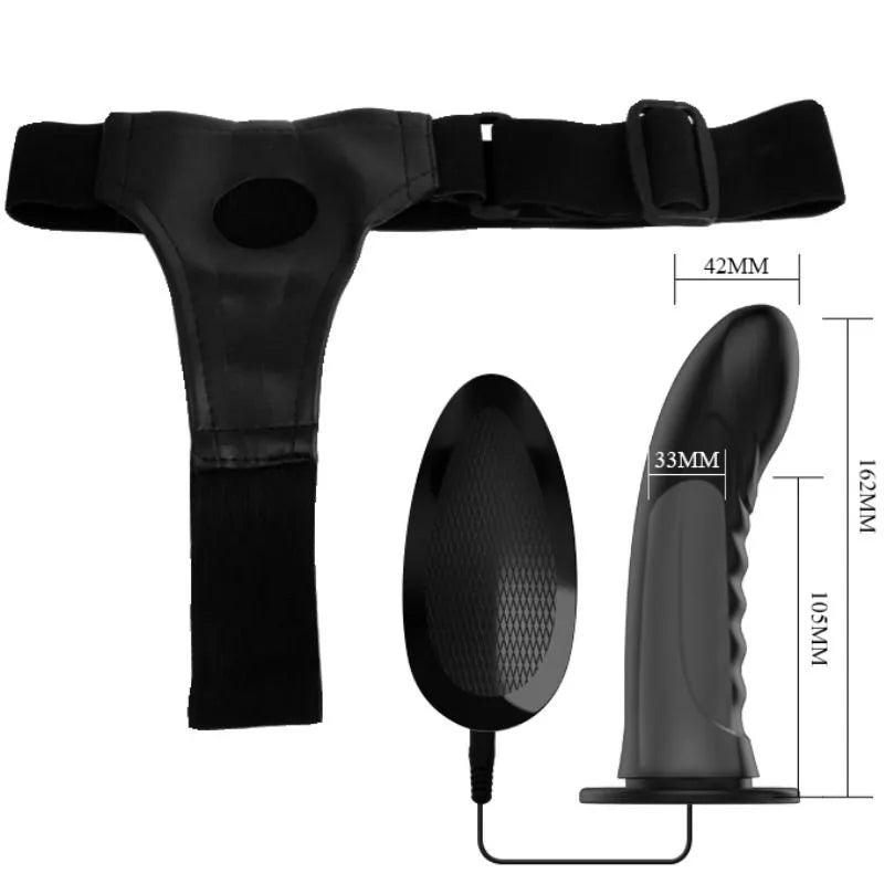 Vibromasseur Strap-On Silicone Ajustable