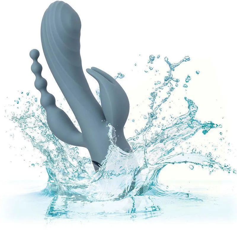 Vibromasseur Triple Action Silicone Étanche Rechargeable