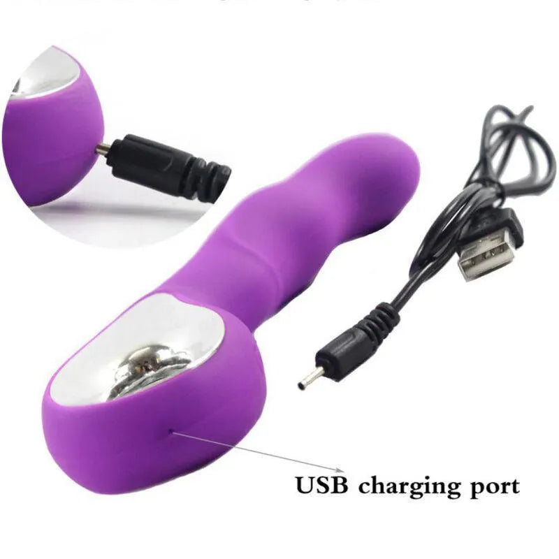 Vibromasseur Violet Imperméable Rechargeable En Silicone