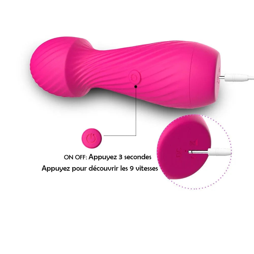 Vibromasseur Wand Rose Ergonomique Rechargeable