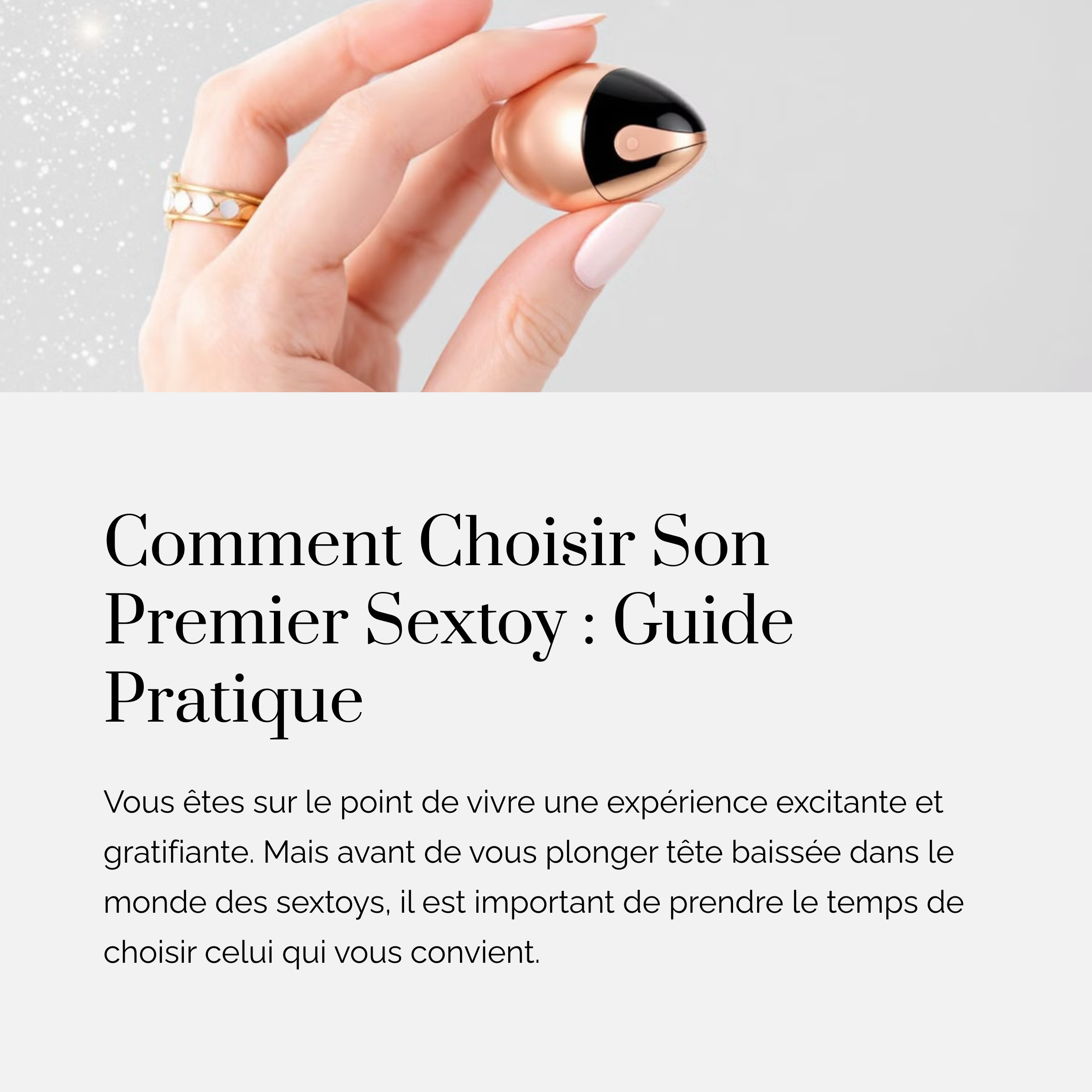 10 Conseils Pour Choisir Son Premier Sextoy avec Confiance