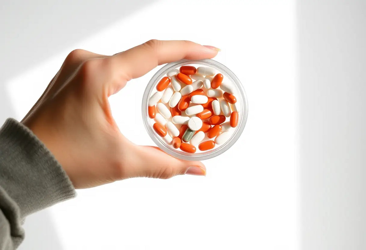 Maince médicamenteuse avec une boîte de comprimés