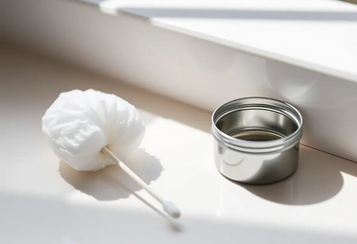Outils nécessaires pour le remplacement d'un DIU sur une table de chevet
