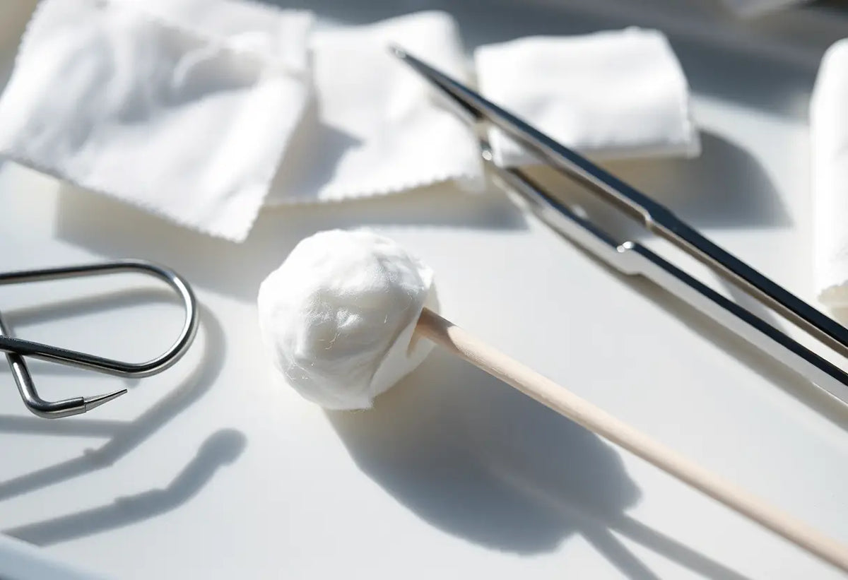 Accessoires médicaux sur une table d'examen