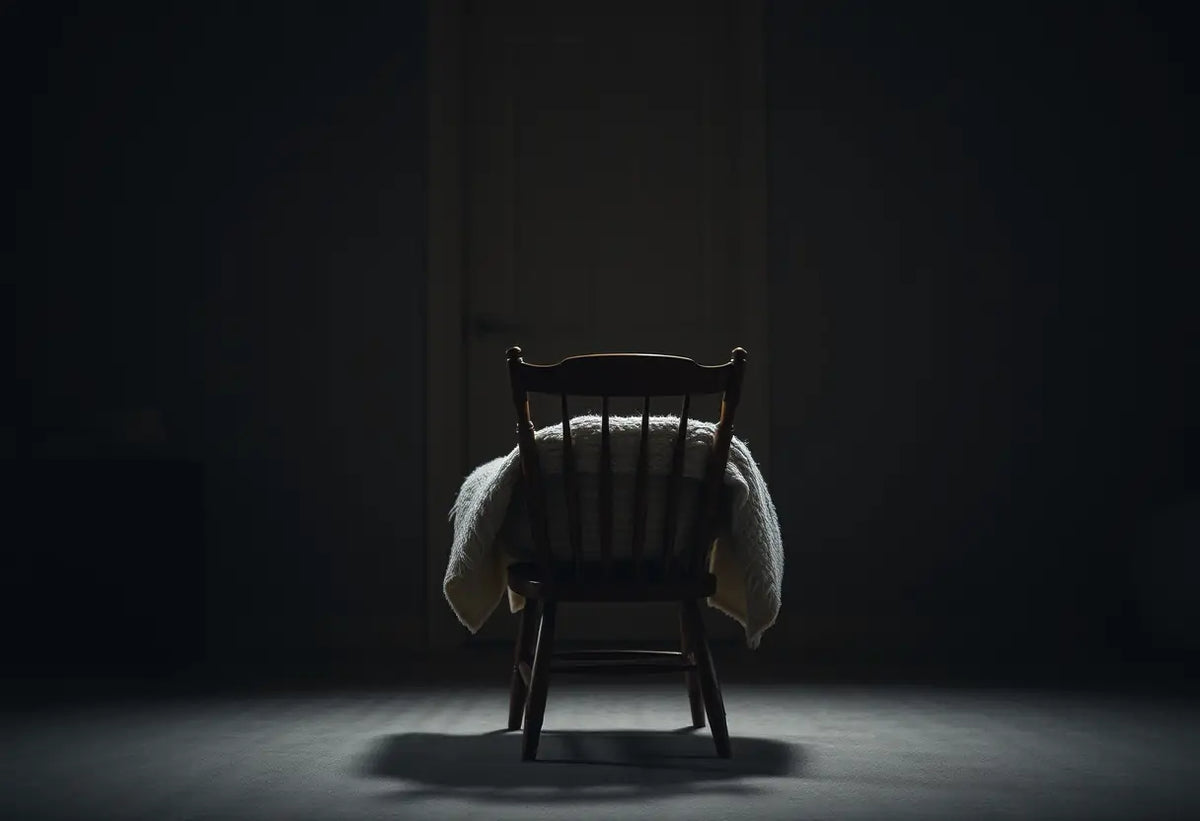 Un fauteuil recouvert d'une couverture en laine dans un salon