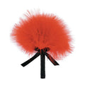 Plumeau rouge doux caresses noeud satiné noir poignée massage 16cm