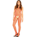 Bodystocking rouge résille filet ouvert devant derrière moulant sexy