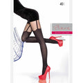 Collants sexy motif imitation bas auto-fixan noir durable élasthanne 40 DEN