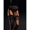 Bas sensuels noirs jarretière dorée lurex élasthanne haute qualité