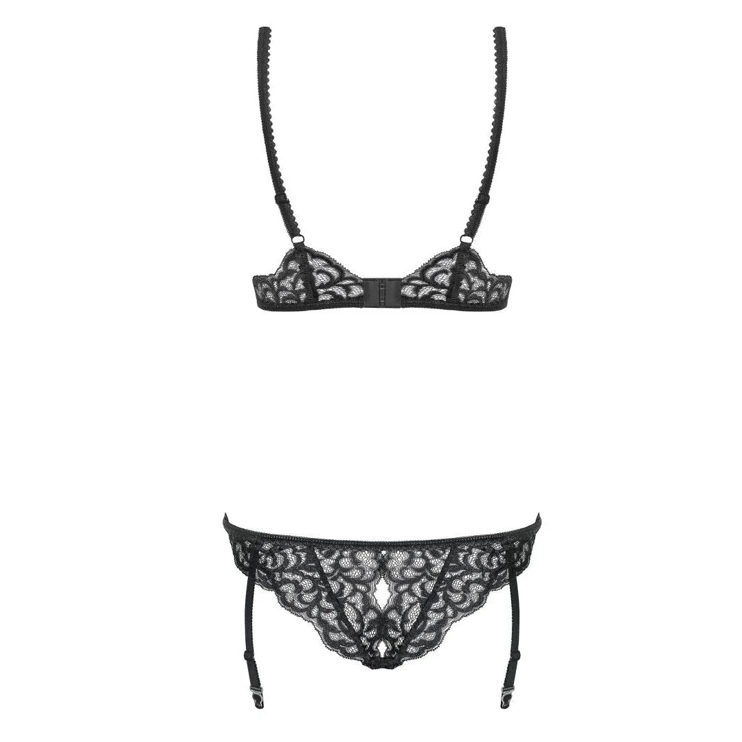 Laluna Body Noir Sexy Dentelle Scintillante Ajustable Soirée Romantique